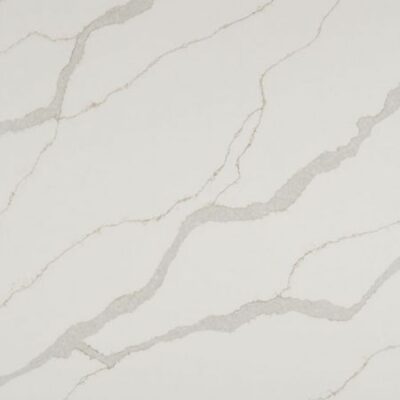 White marble surface with subtle gray veining running diagonally across the image.