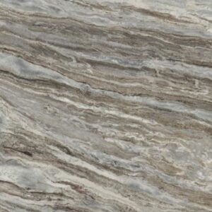 Gray and beige marble surface with wavy, layered patterns and natural stone textures.